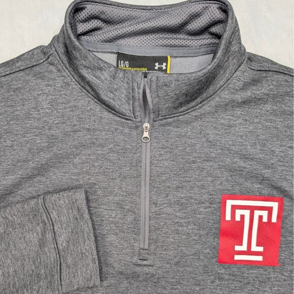 Under Armour Temple University Mens Quarter Zip Sweatshirt Large Performance - Picture 1 of 6